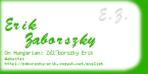 erik zaborszky business card